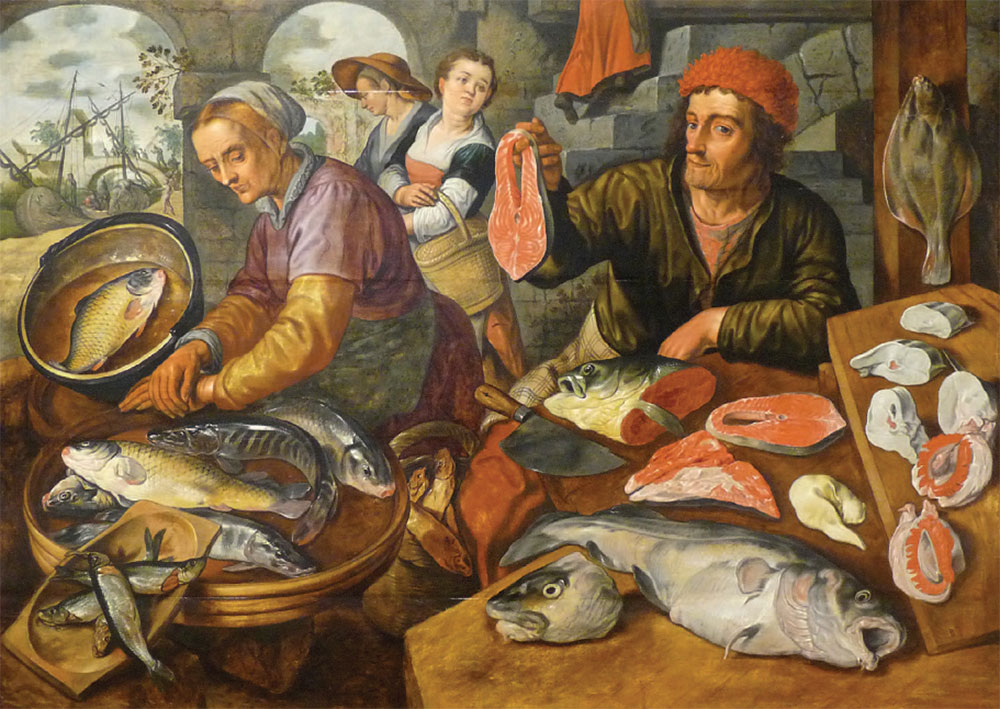 Image of Fish Market a painting by Joachim Beuckelaer